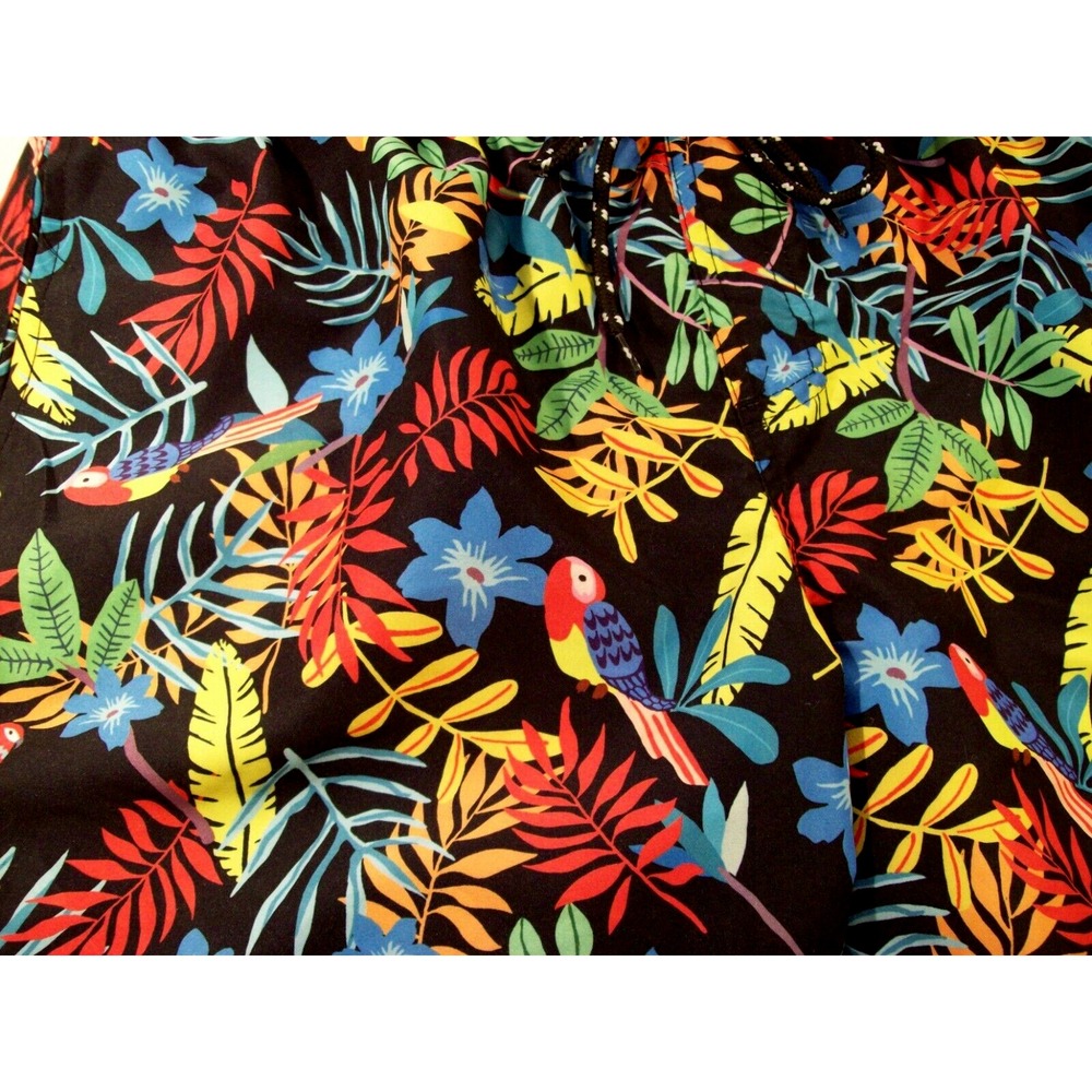 New Men's Distortion Swim Trunks, Large, Tropical Parrots - Picture 3 of 5